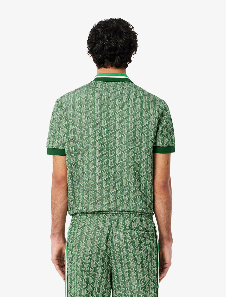 Lacoste Classic Fit Monogram Erkek Yeşil Polo Lacoste Classic Fit Monogram Erkek Yeşil Polo