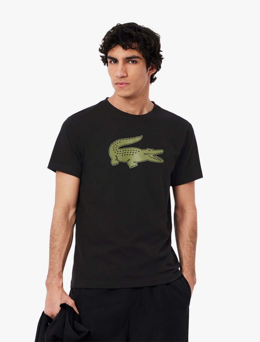 Lacoste Erkek Regular Fit Bisiklet Yaka Baskılı Siyah T-Shirt Lacoste Erkek Regular Fit Bisiklet Yaka Baskılı Siyah T-Shirt