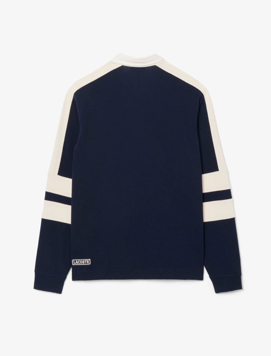 Lacoste Erkek Classic Fit Uzun Kollu Polo Yaka Renk Bloklu Lacivert Rugby Polo Lacoste Erkek Classic Fit Uzun Kollu Polo Yaka Renk Bloklu Lacivert Rugby Polo