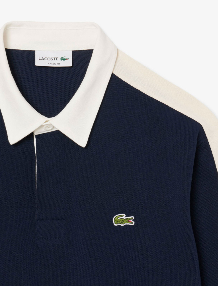Lacoste Erkek Classic Fit Uzun Kollu Polo Yaka Renk Bloklu Lacivert Rugby Polo Lacoste Erkek Classic Fit Uzun Kollu Polo Yaka Renk Bloklu Lacivert Rugby Polo