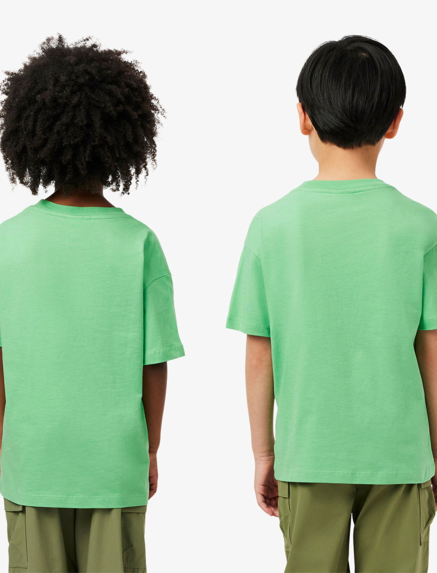 Lacoste Çocuk Bisiklet Yaka Baskılı Yeşil T-shirt Lacoste Çocuk Bisiklet Yaka Baskılı Yeşil T-shirt