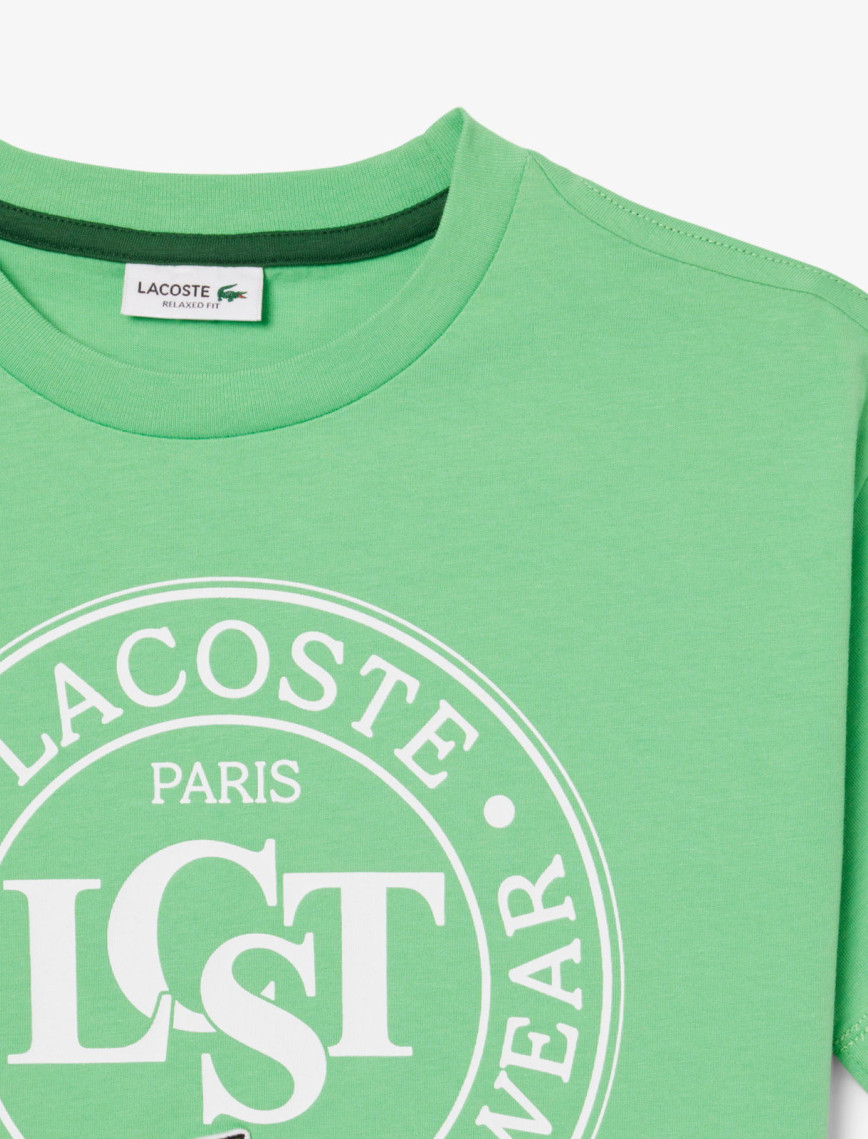 Lacoste Çocuk Bisiklet Yaka Baskılı Yeşil T-shirt Lacoste Çocuk Bisiklet Yaka Baskılı Yeşil T-shirt