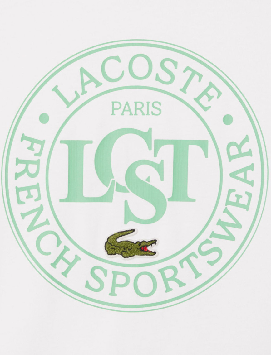 Lacoste Çocuk Bisiklet Yaka Baskılı Beyaz T-Shirt Lacoste Çocuk Bisiklet Yaka Baskılı Beyaz T-Shirt