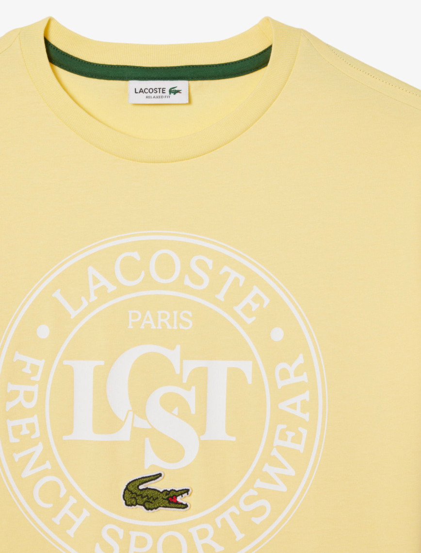 Lacoste Çocuk Bisiklet Yaka Baskılı Sarı T-Shirt Lacoste Çocuk Bisiklet Yaka Baskılı Sarı T-Shirt