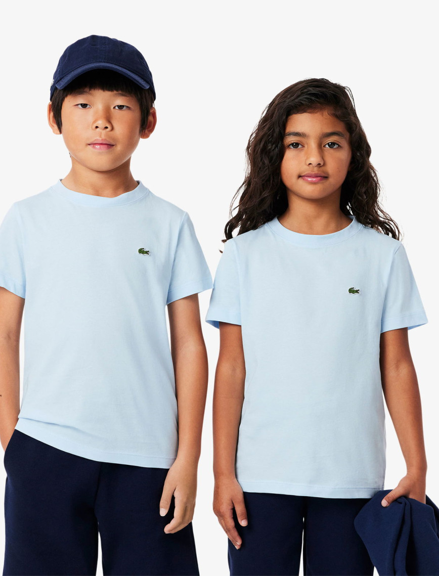 Lacoste Çocuk Bisiklet Yaka Beyaz T-Shirt Lacoste Çocuk Bisiklet Yaka Beyaz T-Shirt