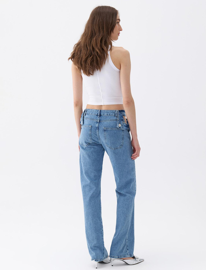 Fermuar Kapamalı Pencereli Jean Pantolon Fermuar Kapamalı Pencereli Jean Pantolon