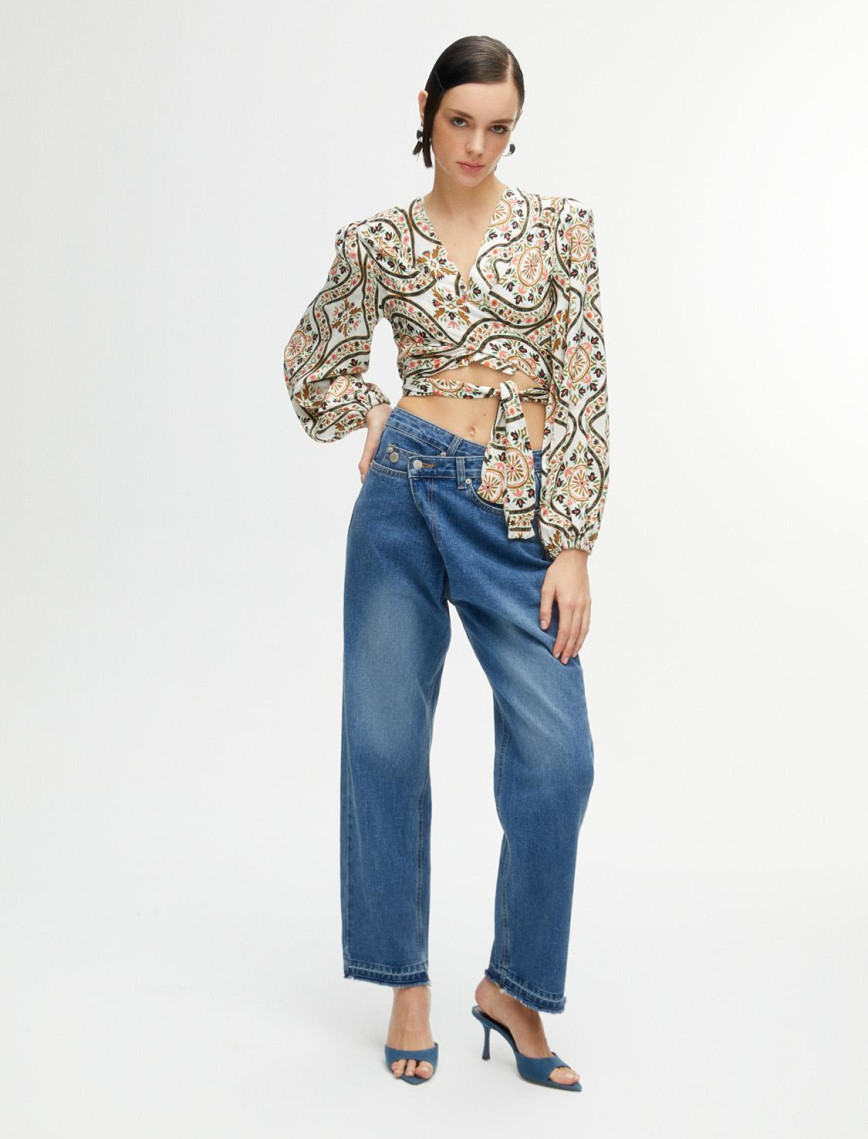 Asimetrik Kapamalı Jean Pantolon Asimetrik Kapamalı Jean Pantolon