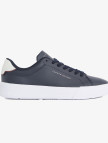 Tommy Hilfiger Court Leather Detail Erkek Siyah Sneaker Tommy Hilfiger Court Leather Detail Erkek Siyah Sneaker