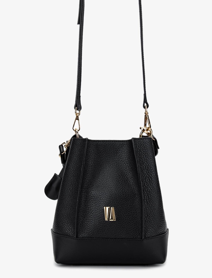 Valmenti Kadın Hakiki Deri Siyah Floter Omuz Çanta Valmenti Kadın Hakiki Deri Siyah Floter Omuz Çanta