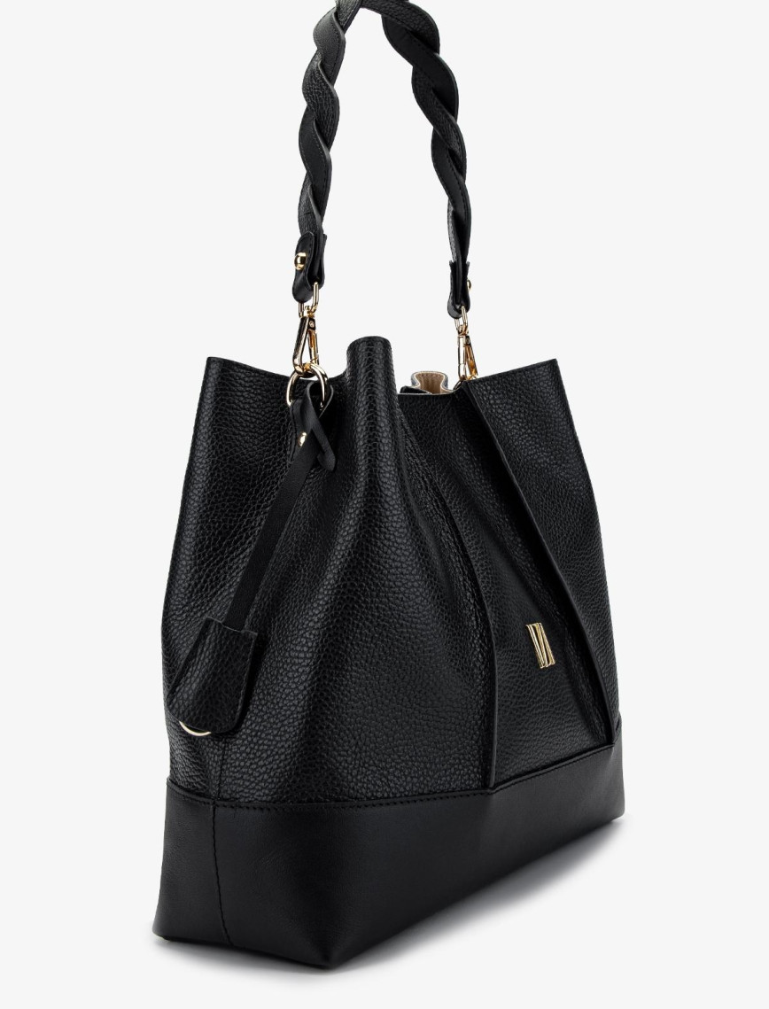 Valmenti Kadın Hakiki Deri Siyah Floter Omuz Çanta Valmenti Kadın Hakiki Deri Siyah Floter Omuz Çanta