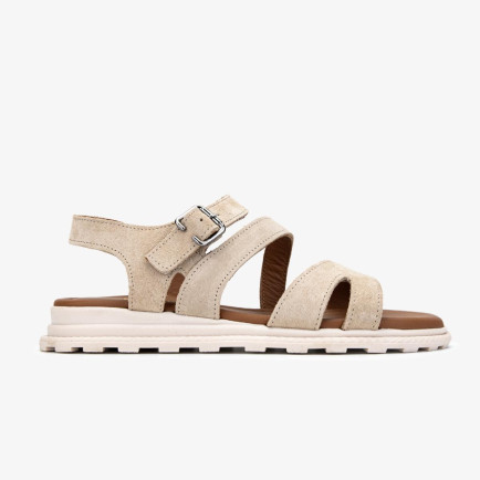 Valmenti Cize Kadın Bej Süet Hakiki Deri Sandalet