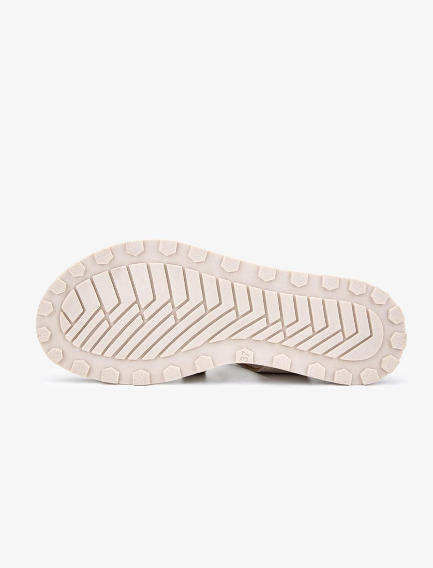 Valmenti Cize Kadın Bej Süet Hakiki Deri Sandalet