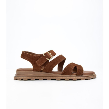 Valmenti Cize Kadın Tütün Süet Hakiki Deri Sandalet