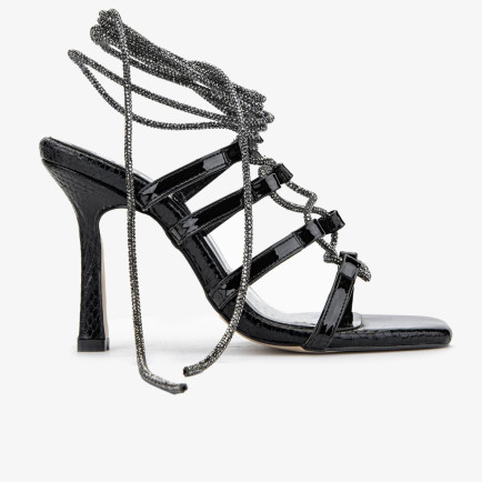 Valmenti Azuro Kadın Siyah Hakiki Deri Sandalet