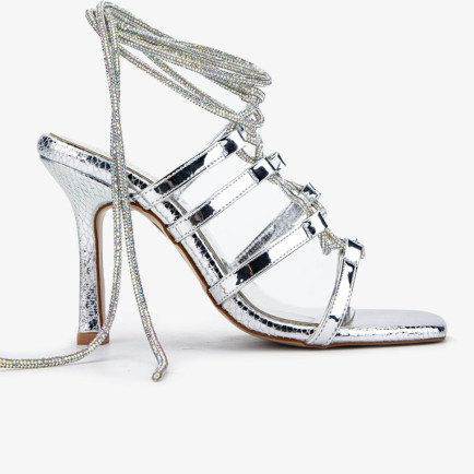 Valmenti Azuro Kadın Gümüş Hakiki Deri Sandalet