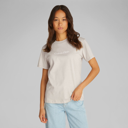 Calvin Klein Hero Logo Regular Kadın Gri T-Shirt