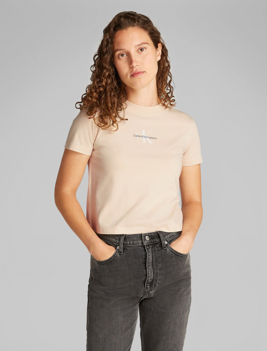 Calvin Klein Monologo Baby Kadın Beyaz T-Shirt Calvin Klein Monologo Baby Kadın Beyaz T-Shirt