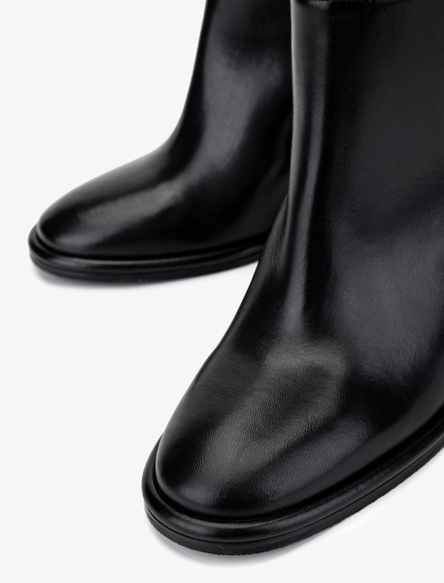 Valmenti Kadın Hakiki Deri Siyah Deri Casual Çizme