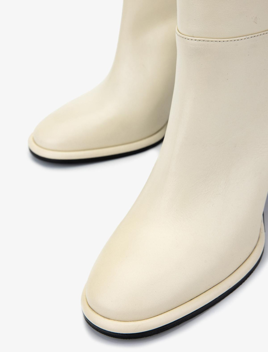 Valmenti Kadın Hakiki Deri Beyaz Casual Çizme