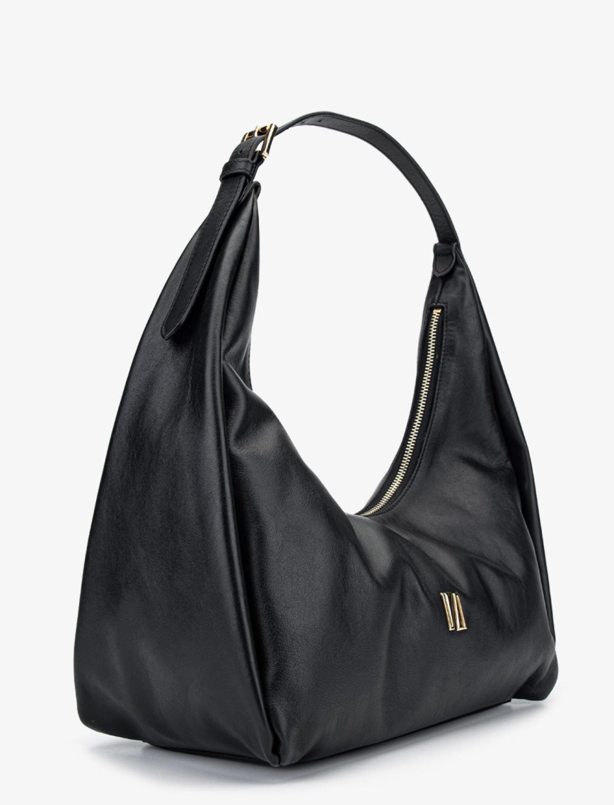 Valmenti Hakky Kadın Siyah Hakiki Deri Omuz Çanta