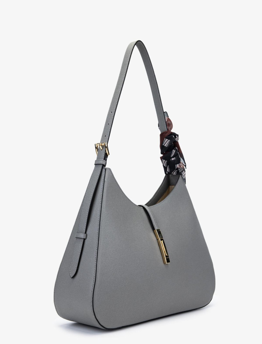 Valmenti Samty Kadın Gri Hakiki Deri Omuz Çanta