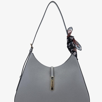 Valmenti Samty Kadın Gri Hakiki Deri Omuz Çanta