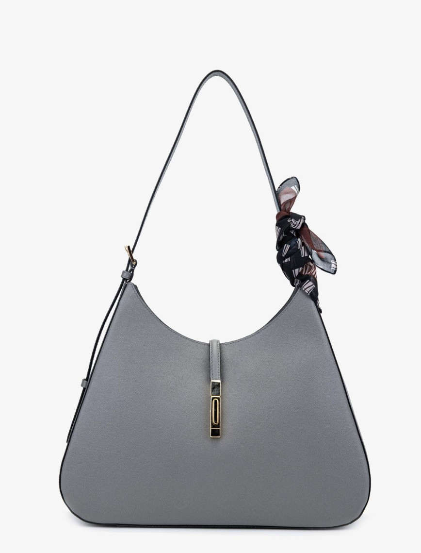 Valmenti Samty Kadın Gri Hakiki Deri Omuz Çanta