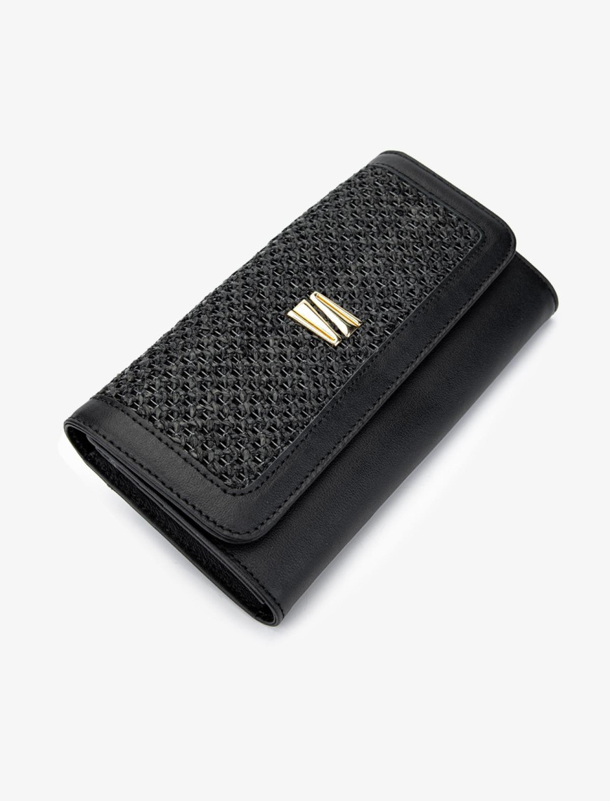 Valmenti Kadın Deri Hasır Cüzdan Cuzdan