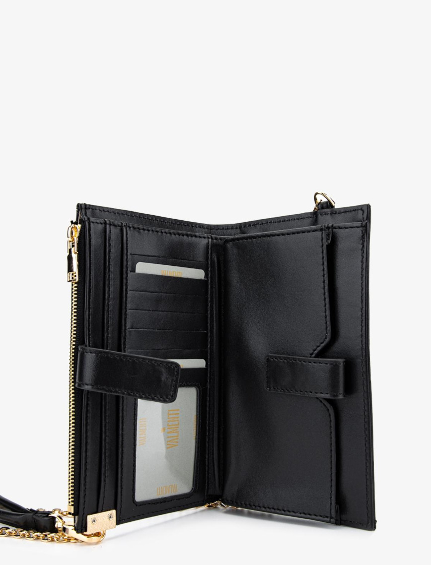 Valmenti Janti Kadın Siyah Hakiki Deri El Çantası