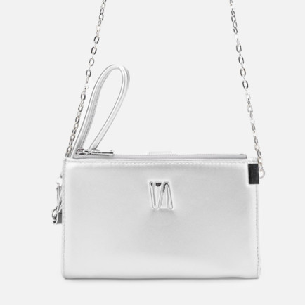 Valmenti Janti Kadın Gümüş Hakiki Deri El Çantası