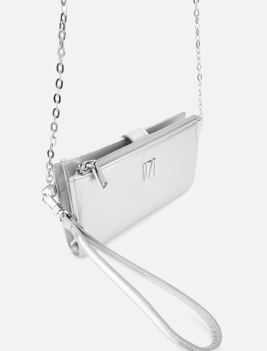 Valmenti Janti Kadın Gümüş Hakiki Deri El Çantası