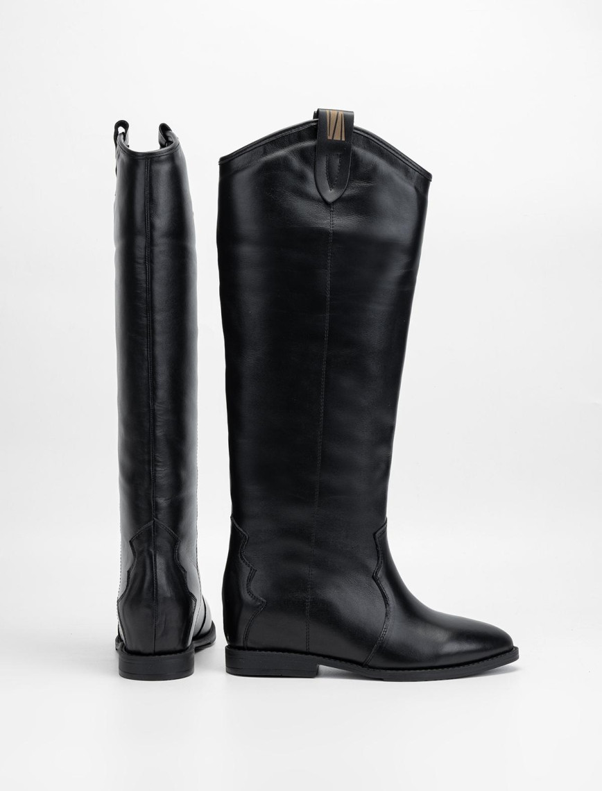 Valmenti Kadın Siyah Hakiki Deri Çizme Valmenti Kadın Siyah Hakiki Deri Çizme