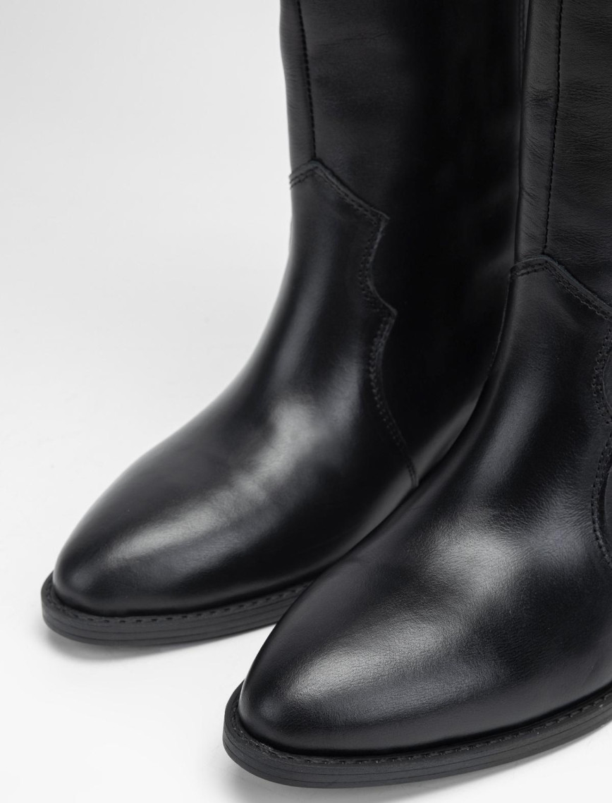 Valmenti Kadın Siyah Hakiki Deri Çizme Valmenti Kadın Siyah Hakiki Deri Çizme