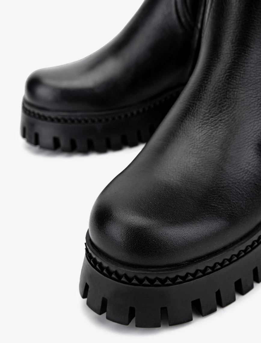 Valmenti Kadın Hakiki Deri Siyah Floter Casual Çizme Valmenti Kadın Hakiki Deri Siyah Floter Casual Çizme