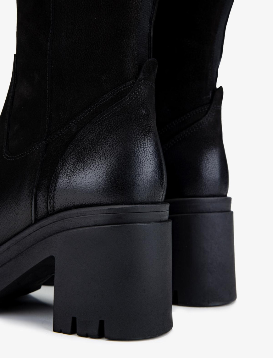 Valmenti Kadın Hakiki Deri Siyah Nubuk Casual Çizme Valmenti Kadın Hakiki Deri Siyah Nubuk Casual Çizme