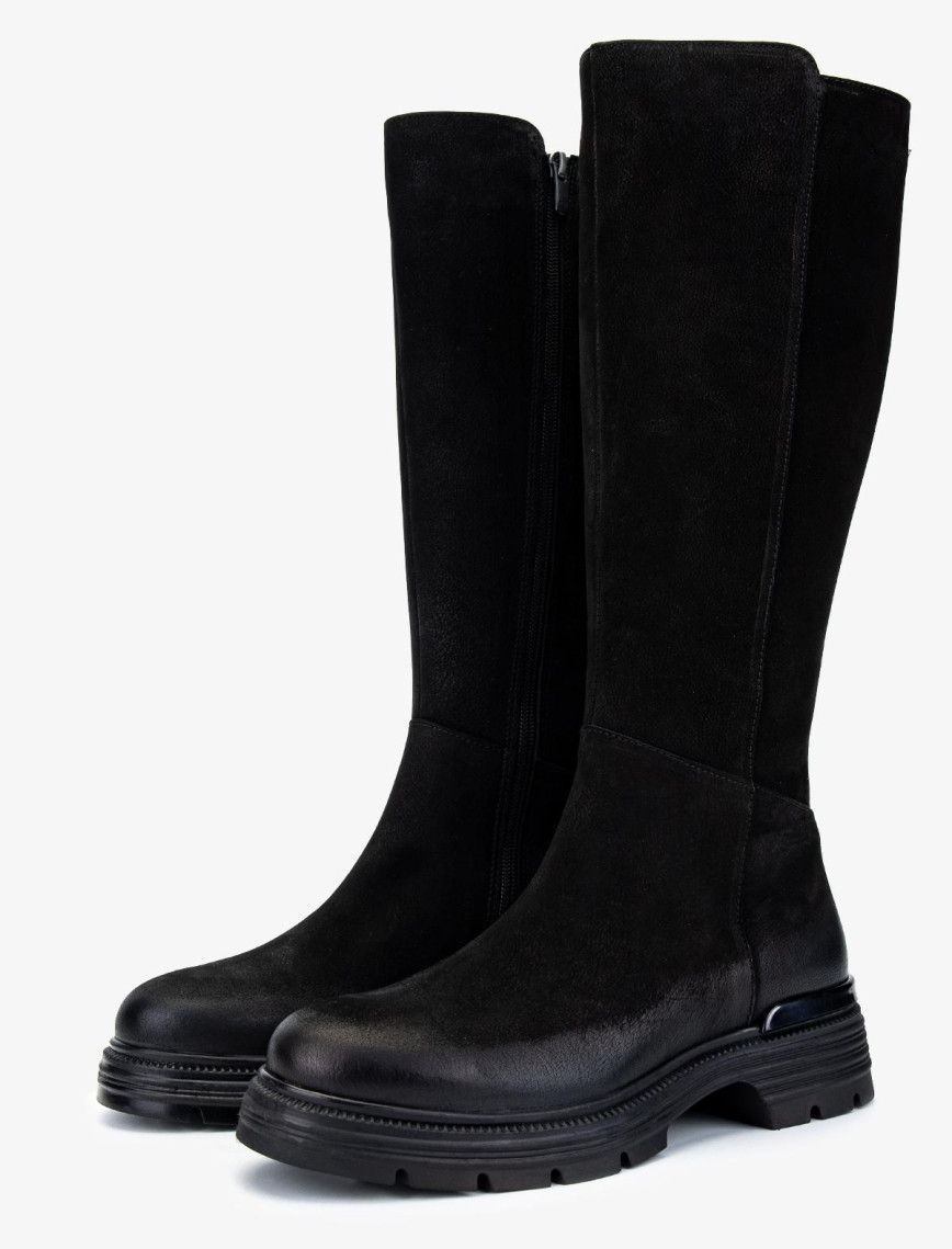 Valmenti Kadın Hakiki Deri Siyah Nubuk Casual Çizme Valmenti Kadın Hakiki Deri Siyah Nubuk Casual Çizme