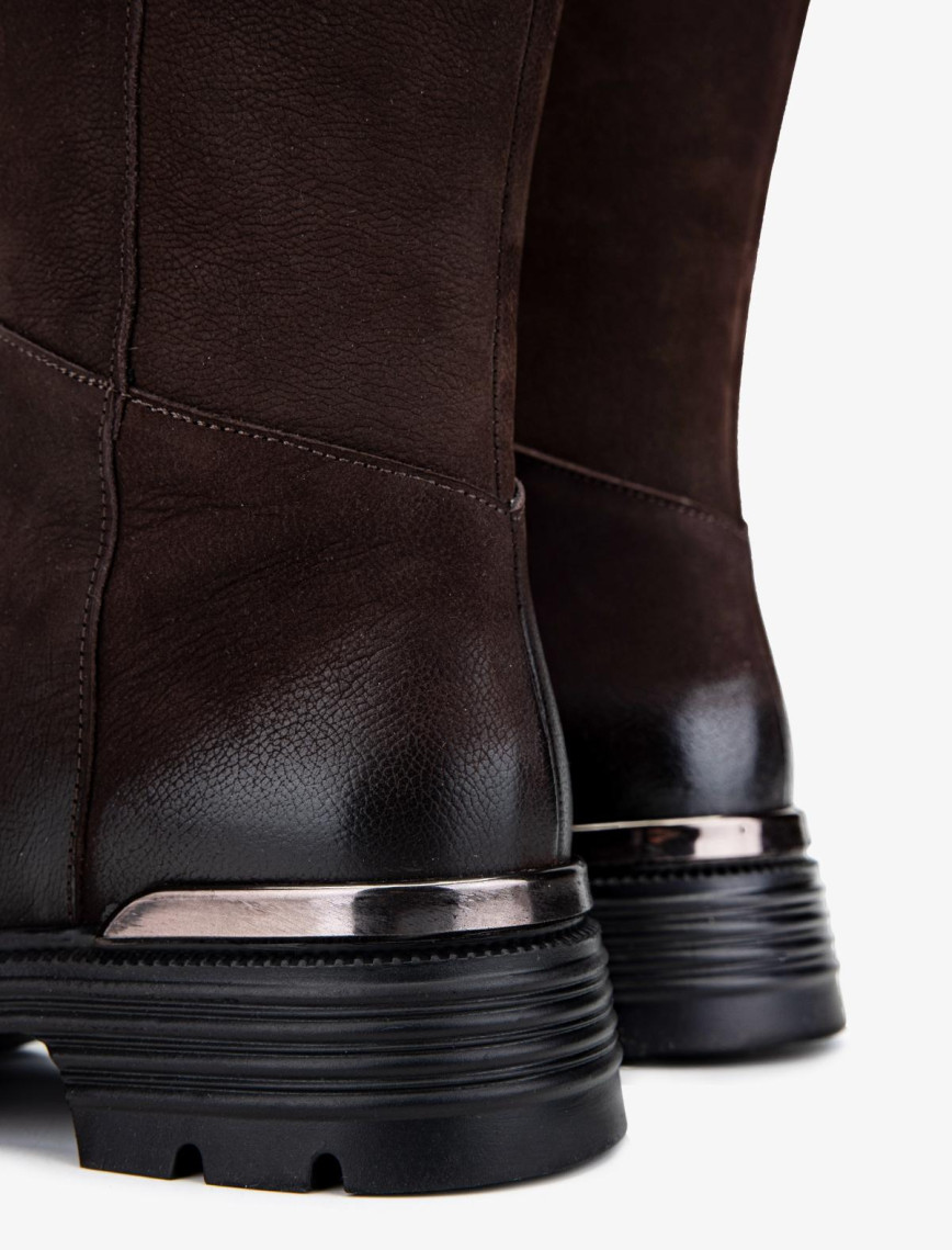 Valmenti Kadın Hakiki Deri Kahverengi Nubuk Casual Çizme Valmenti Kadın Hakiki Deri Kahverengi Nubuk Casual Çizme