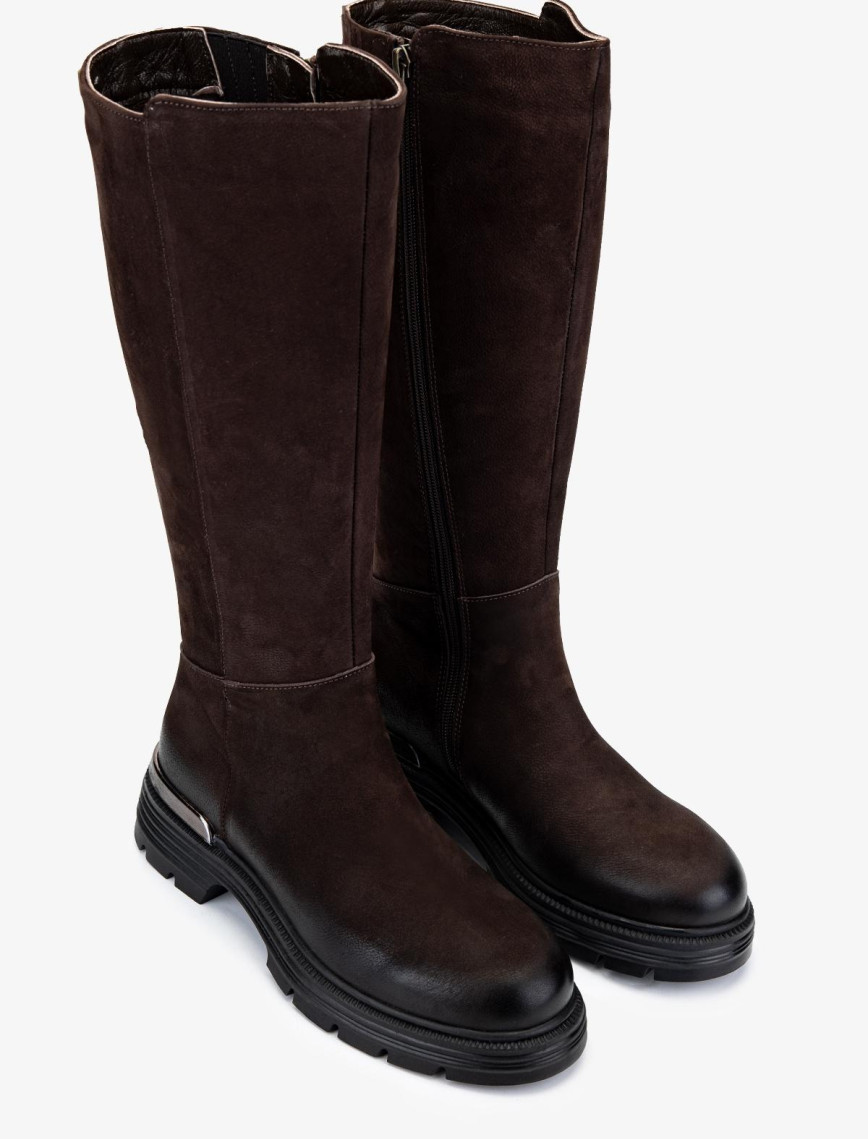 Valmenti Kadın Hakiki Deri Kahverengi Nubuk Casual Çizme Valmenti Kadın Hakiki Deri Kahverengi Nubuk Casual Çizme