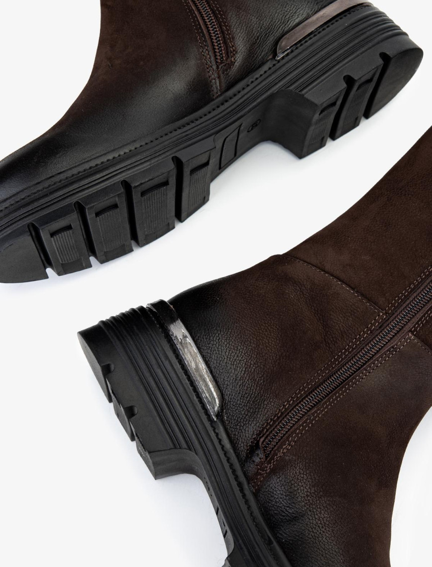 Valmenti Kadın Hakiki Deri Kahverengi Nubuk Casual Çizme Valmenti Kadın Hakiki Deri Kahverengi Nubuk Casual Çizme