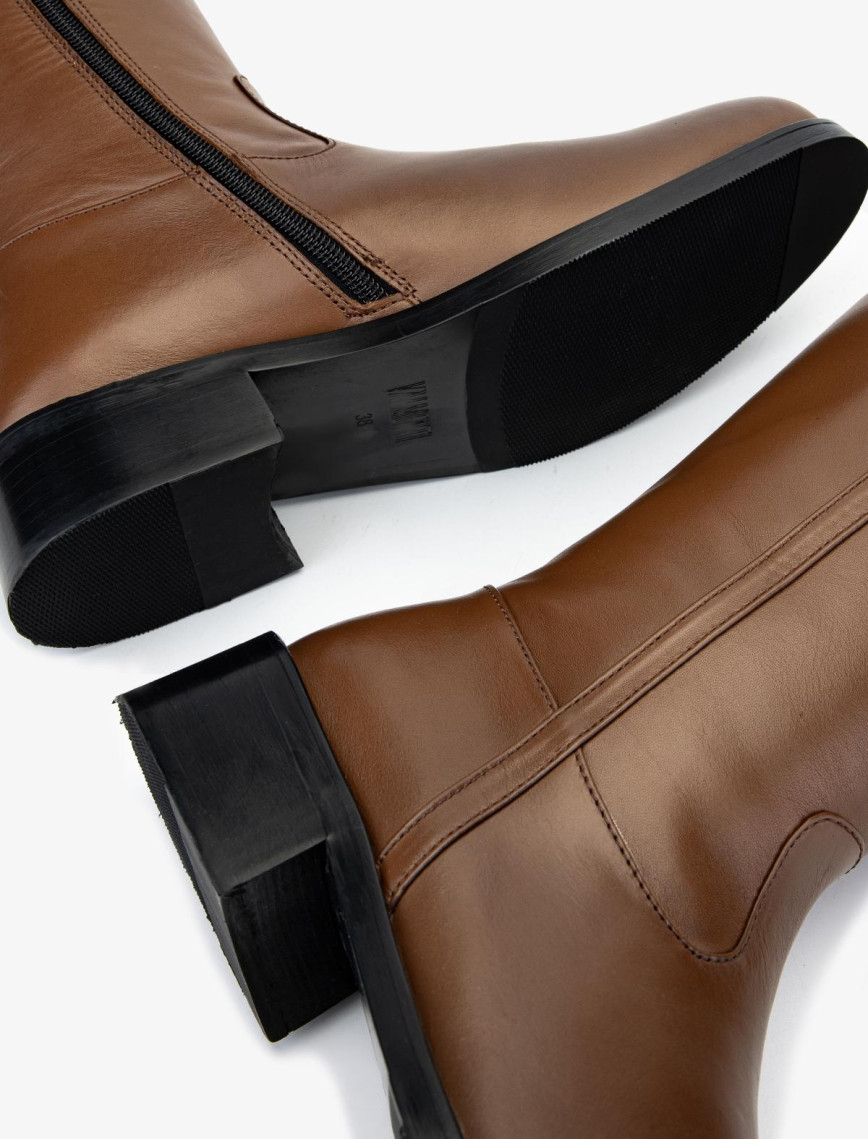 Valmenti Kadın Taba Deri Casual Çizme Valmenti Kadın Taba Deri Casual Çizme