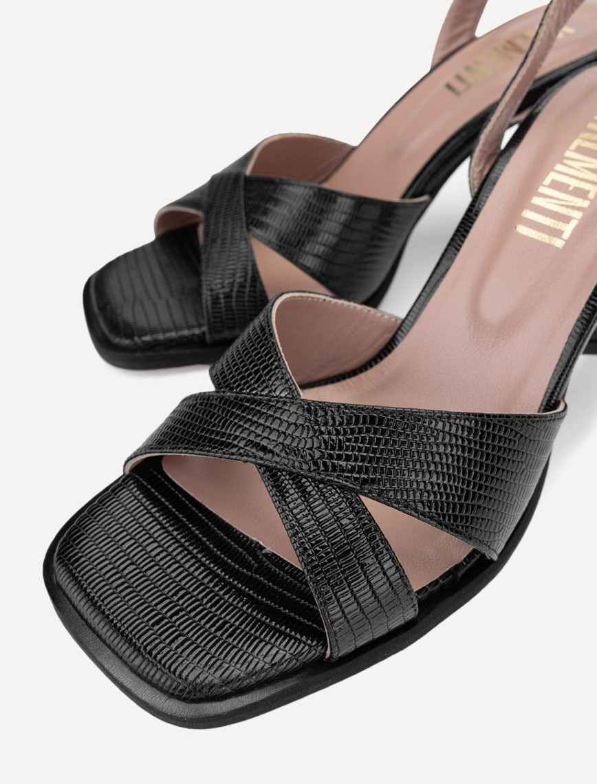 Valmenti Tilda Kadın Siyah Lazer Hakiki Deri Topuklu Sandalet Valmenti Tilda Kadın Siyah Lazer Hakiki Deri Topuklu Sandalet