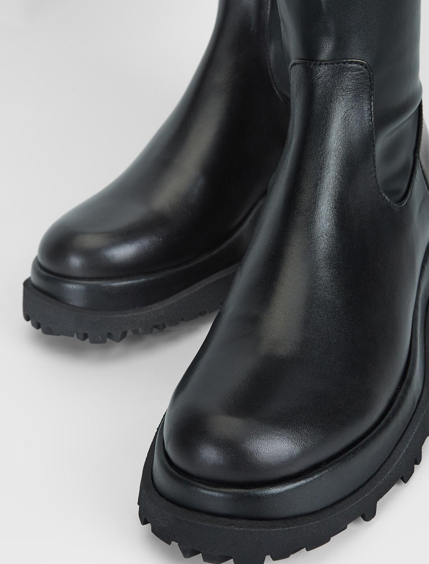 Valmenti Kadın Siyah Hakiki Deri Çizme Valmenti Kadın Siyah Hakiki Deri Çizme