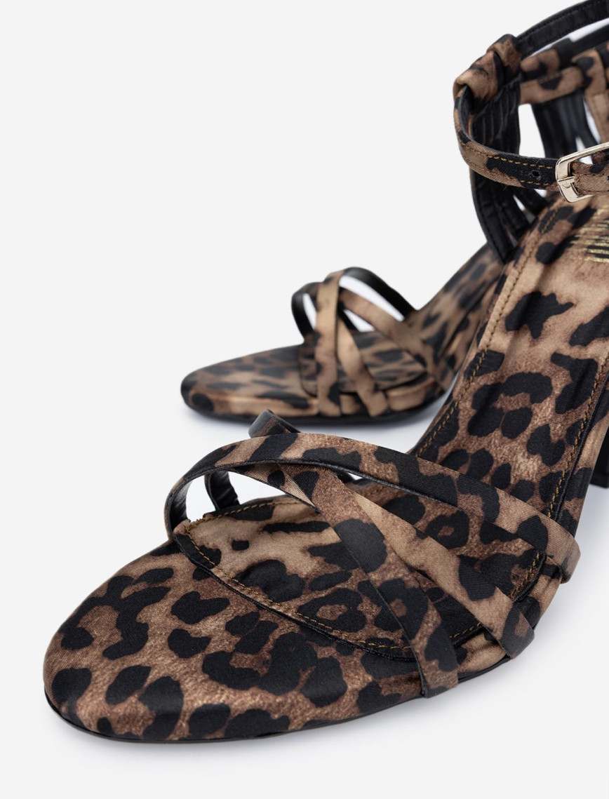 Valmenti Zeno Kadın leopar Hakiki Deri Topuklu Sandalet