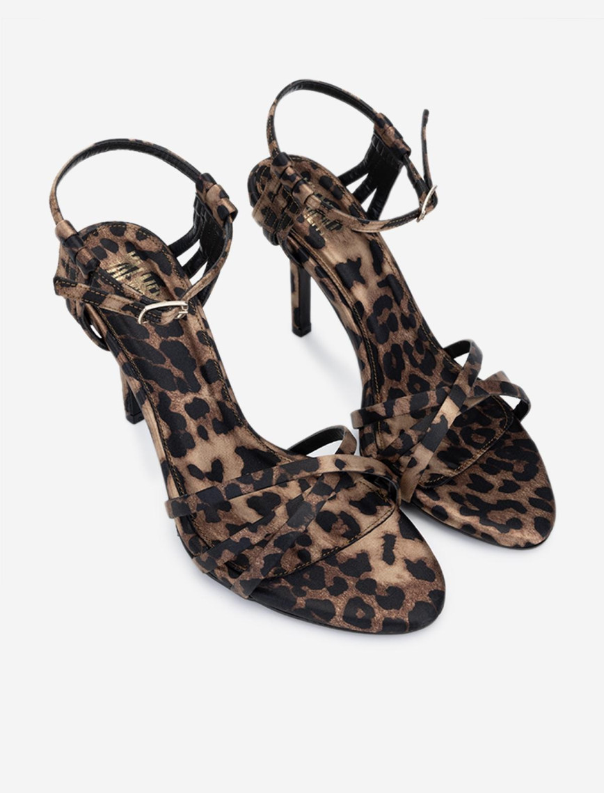 Valmenti Zeno Kadın leopar Hakiki Deri Topuklu Sandalet