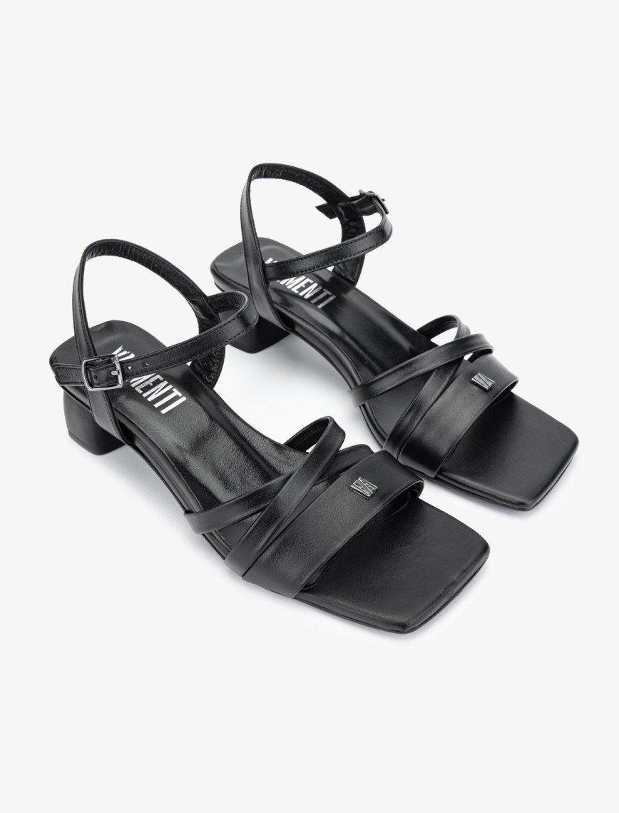 Valmenti Kadın Siyah Hakiki Deri Sandalet Valmenti Kadın Siyah Hakiki Deri Sandalet