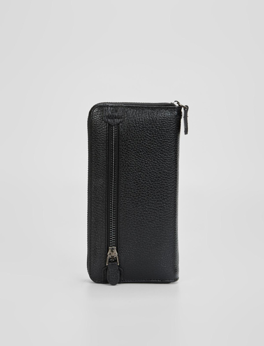 Valmenti Kadın Siyah Hakiki Deri Cuzdan,Kartlık,Anahtarlık