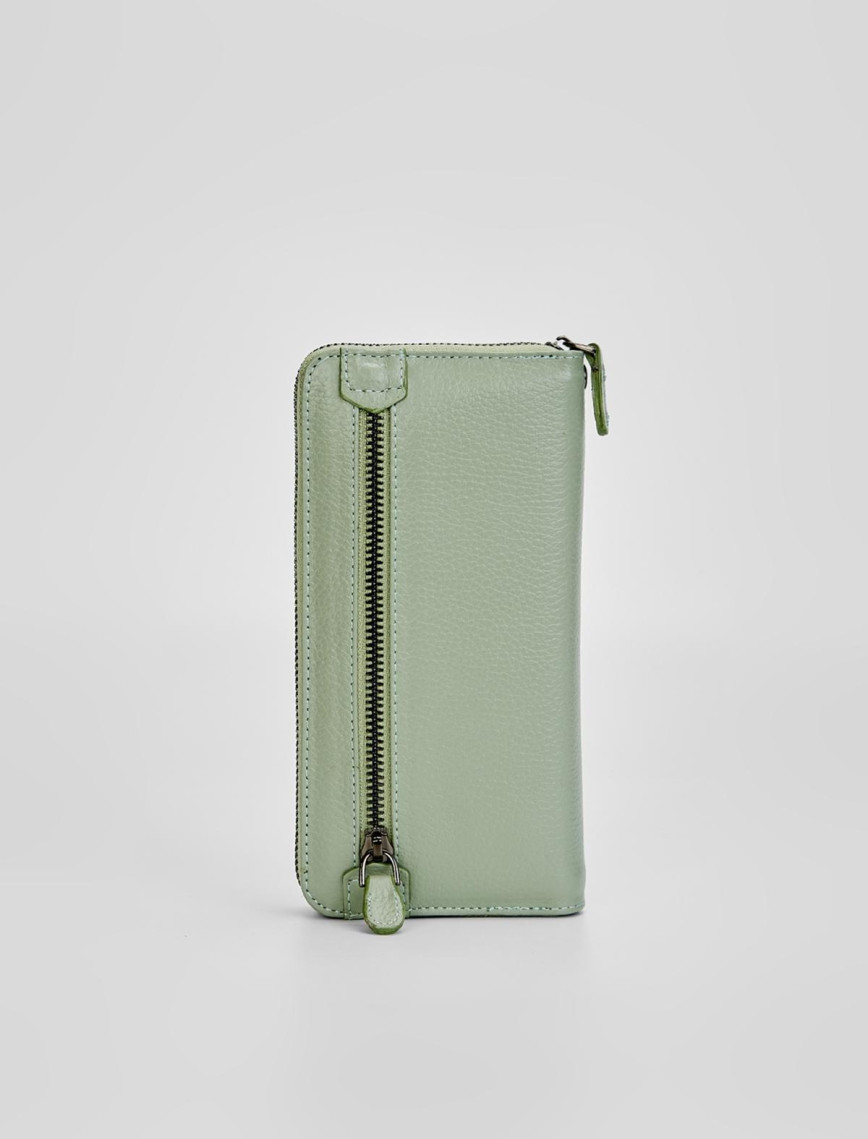Valmenti Kadın Mint Hakiki Deri Cuzdan,Kartlık,Anahtarlık