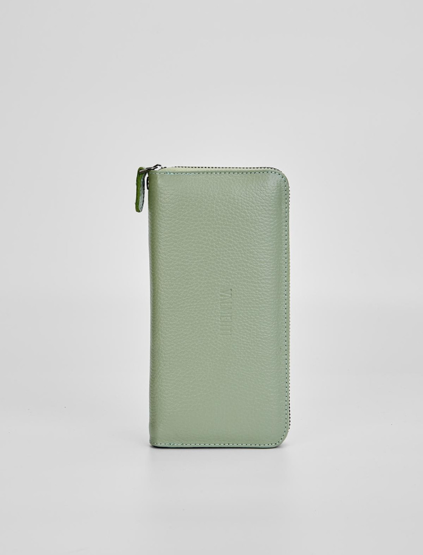 Valmenti Kadın Mint Hakiki Deri Cuzdan,Kartlık,Anahtarlık