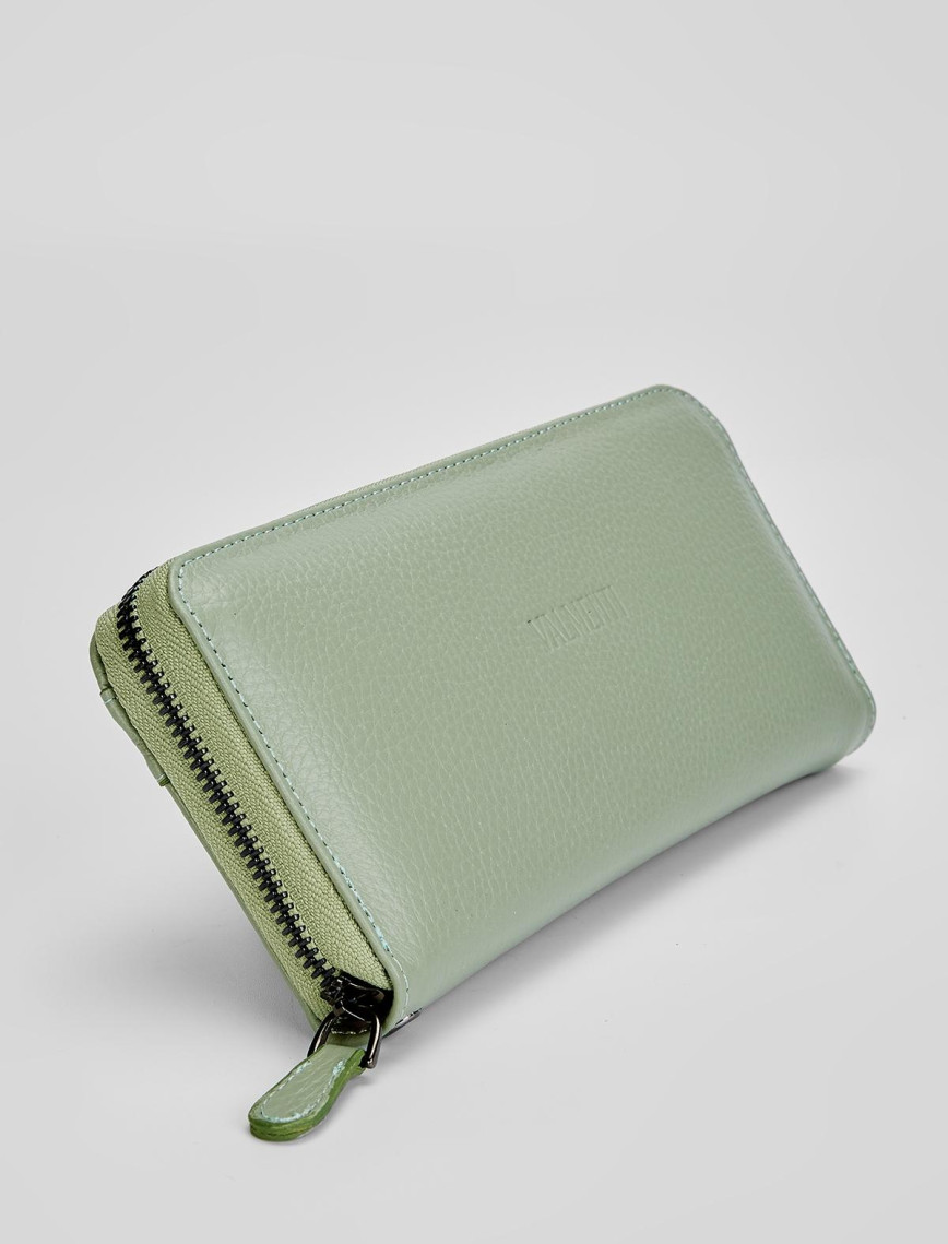 Valmenti Kadın Mint Hakiki Deri Cuzdan,Kartlık,Anahtarlık
