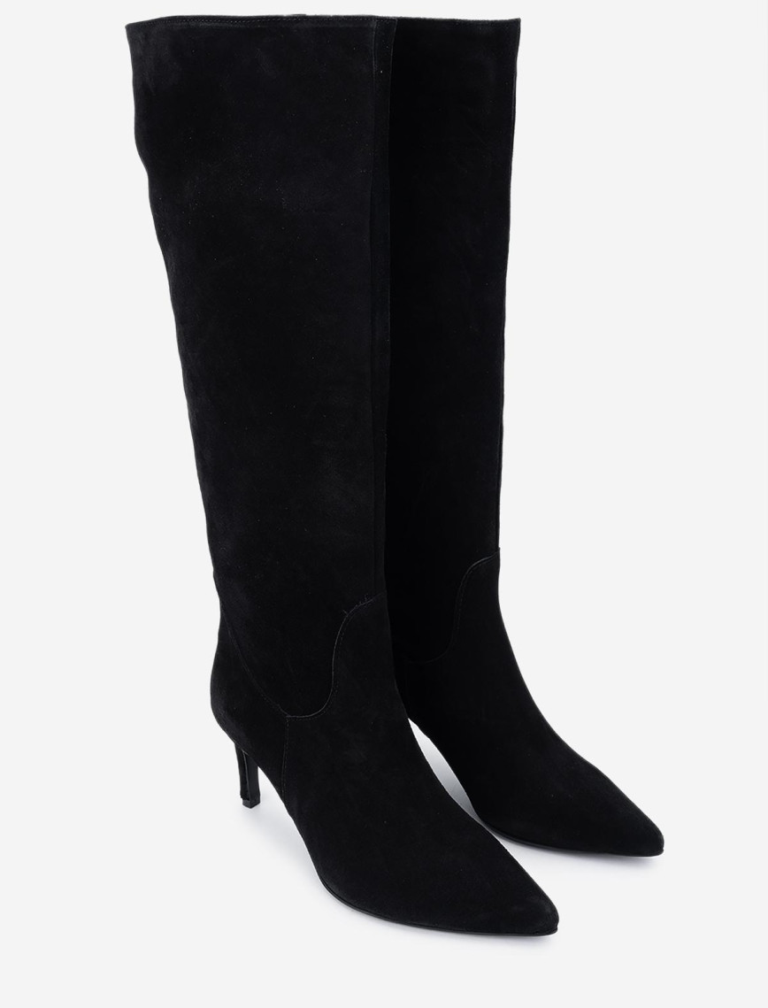 Valmenti Kadın . Siyah Süet Topuklu Çizme Valmenti Kadın . Siyah Süet Topuklu Çizme